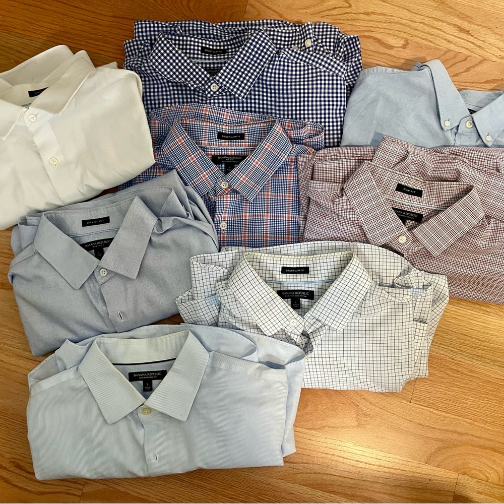8 Men’s Banana Republic Dress Shirts